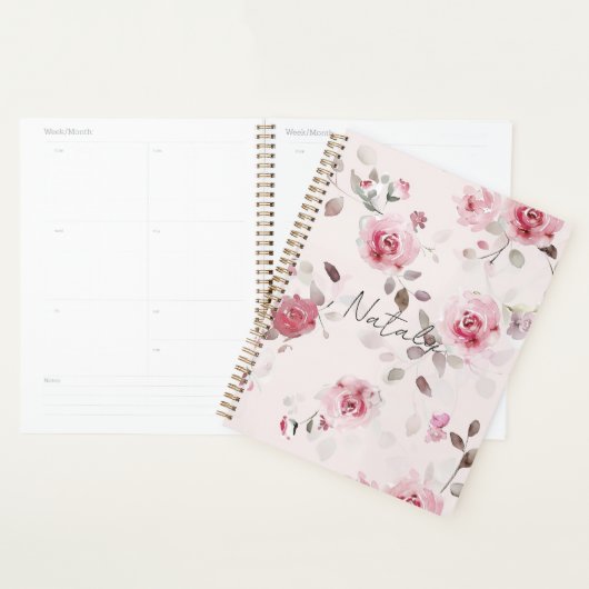 Chic Romantisch Roze Bloemen Planner (Display)