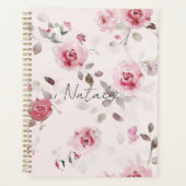 Chic Romantisch Roze Bloemen Planner (Voorkant)