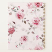 Chic Romantisch Roze Bloemen Planner (Achterkant)