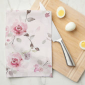 Chic Romantisch Roze Bloemen Theedoek (Quarter Fold)