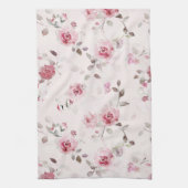 Chic Romantisch Roze Bloemen Theedoek (Verticaal)