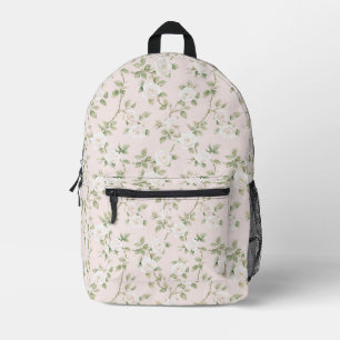 Chic Romantisch Roze Witte Bloemen Bedrukte Rugzak