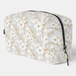 Chic Romantisch Wit Bloemen Blauwe Vlinders Toilettasje
