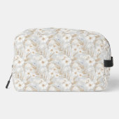 Chic Romantisch Wit Bloemen Blauwe Vlinders Toilettasje (Achterkant)