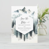 Chic Romantische berg bruiloft Save The Date (Staand voorkant)