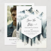 Chic Romantische berg bruiloft Save The Date (Voorkant / Achterkant)