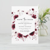 Chic Romantische Bourgondische bruiloft Save The Date (Staand voorkant)