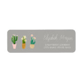 Chic Romantische Cactus geplant Etiket (Voorkant)