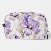 Chic Romantische Paarse Iris Floral Toilettasje (Voorkant)