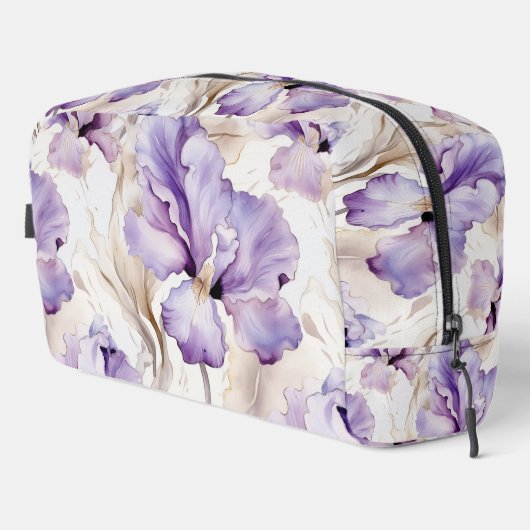 Chic Romantische Paarse Iris Floral Toilettasje (Rechterhoek)