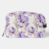 Chic Romantische Paarse Iris Floral Toilettasje (Achterkant)