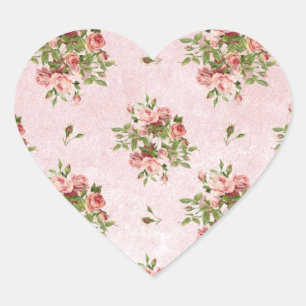 Chic Romantische Rozen Bloemen Hart Sticker