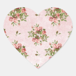 Chic Romantische Rozen Bloemen Hart Sticker