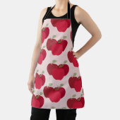 Chic Rood Appelpatroon Modern Elegante Koken Schort (Insitu)