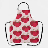 Chic Rood Appelpatroon Modern Elegante Koken Schort (Voorkant)