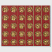 Chic Rood en Goud Chinees Nieuwjaar Wrapping Paper Cadeaupapier (Vlak)