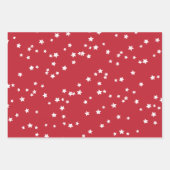 Chic Rood en Goud Vrolijk Kerstlicht & Sterren Inpakpapier Vel (Voorkant 3)
