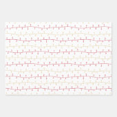 Chic Rood en Goud Vrolijk Kerstlicht & Sterren Inpakpapier Vel (Voorkant)