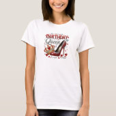 Chic rood goud en zilver glitter verjaardag koning t-shirt (Voorkant)