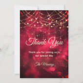 Chic rood goud vakantie lichten dank u kaart (Voorkant)