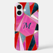 Chic rood roze grijs abstract geometrisch Hoesje-M Case-Mate iPhone Case (Achterkant)