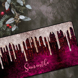 Chic roos blush brown glitter red drigrammen n bureaumat