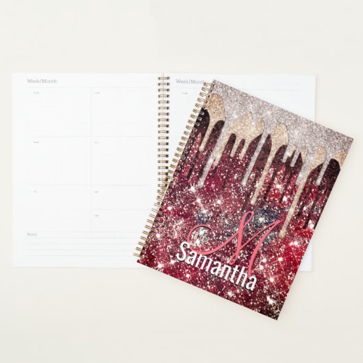 Chic roos blush brown glitter red drigrammen n planner (Display)