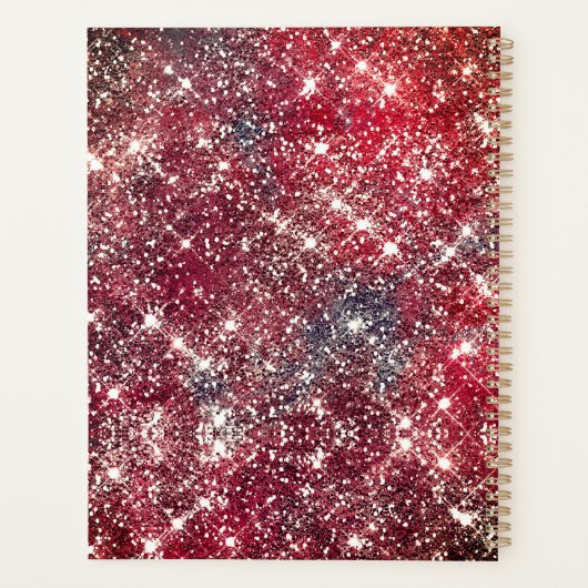 Chic roos blush brown glitter red drigrammen n planner (Achterkant)