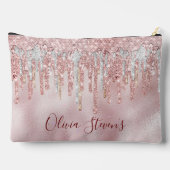 Chic roos blush Gold glitter druppelt monogram not Etui (Achterkant)