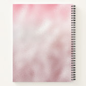 Chic roos blush gold glitter druppelt monogram notitieboek (Achterkant)