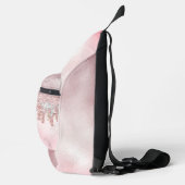 Chic roos blush gold glitter druppelt monogram sling bag (Rechts)