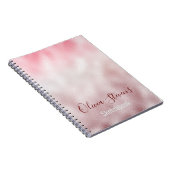 Chic roos blush holographic monogram notebo notitieboek (Rechterzijde)