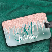 Chic roos blush mint dripping monogram bagagelabel