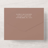 Chic Roos Blush Photo Wedding All In One Uitnodiging (Achterkant)