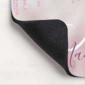 Chic roos blush rhinestone druppelt monogram muismat (Hoek)