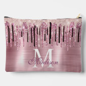 Chic roos blush roze druppelmonogram notitieboek etui (Achterkant)