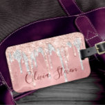 Chic roos blush Silver dripping monogram Bagagelabel<br><div class="desc">Chic roos blush holographic monogram bagagelabel. Mooie, moderne en coole voor de trendbarige en kunstliefhebbende heuptrendsetter. Dit stijlvolle, stijlvolle design is geweldig voor meisjes die genieten van klare, dunne design. Show van uw persoonlijke stijl, stijlvol, stijlvol, stijlvol en uniek design op een bagagelabel of pas het aan op een ander...</div>