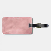 Chic roos blush Silver dripping monogram Bagagelabel (Achterkant horizontaal)