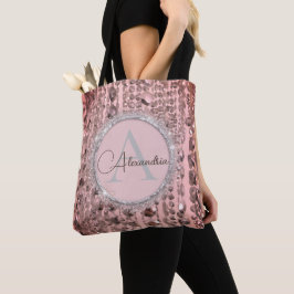 Chic Roos Blush Stringed Beads Canvas tas