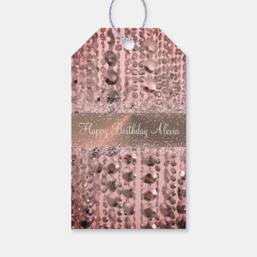 Chic Roos Blush Stringede kralen Cadeaulabel (Voorkant)