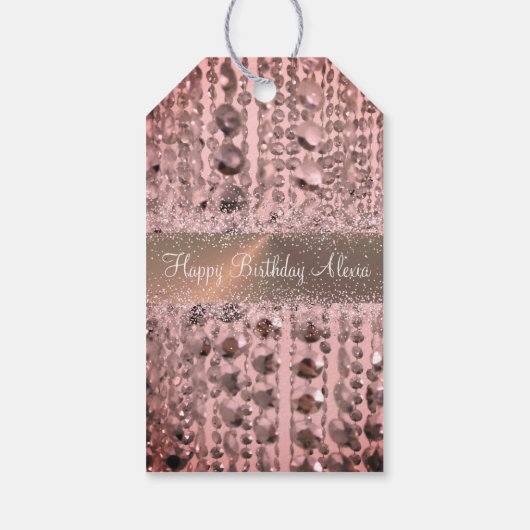 Chic Roos Blush Stringede kralen Cadeaulabel (Achterkant)