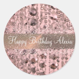 Chic Roos Blush Stringede kralen Klassiek Ronde Sticker