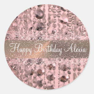 Chic Roos Blush Stringede kralen Klassiek Ronde Sticker