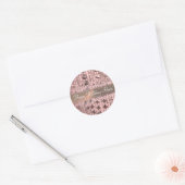 Chic Roos Blush Stringede kralen Klassiek Ronde Sticker (Envelop)
