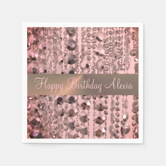 Chic Roos Blush Stringede kralen Servet (Voorkant)