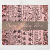 Chic Roos Blush Stringede kralen Sparkling Wijnetiket (Enkel label)