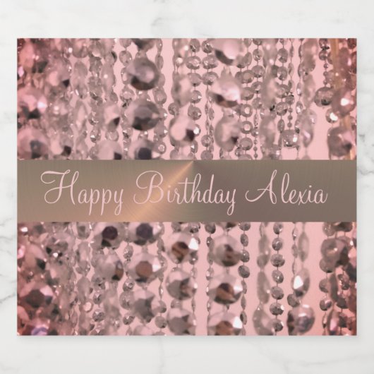 Chic Roos Blush Stringede kralen Sparkling Wijnetiket (Enkel label)