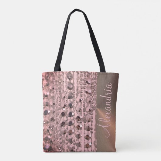 Chic Roos Blush Stringede kralen Tote Bag (Achterkant)