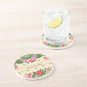  Chic Roos Flower Garden Green Foliage Zandsteen Onderzetter (Zijkant)