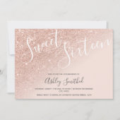 Chic roos glitter ombre roze zoete zestien 16 kaart (Voorkant)